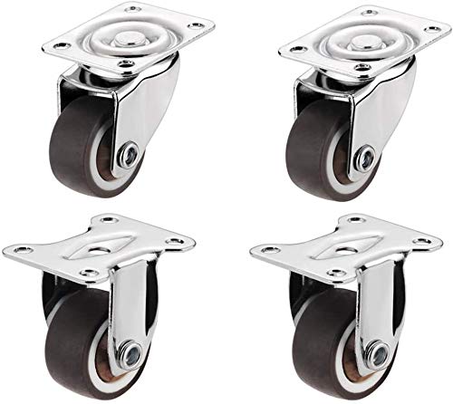 Roulettes de meubles pivotantes marron de 25 mm avec frein de lit robustes
