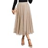 Happy Sailed Womens Tulle Skirt Fall Fashion Elastic High Waisted A-Line Layered Flowy Long Tutu Skirts Date Night Outfits