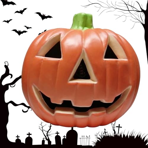Lámpara de Calabaza iluminada - Decorativo de Cara de Calabaza para Interior | Suministros de Fiesta para Bar, celebración, hogar, salón, jardín, Patio