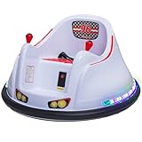 FunPark 6V Electric Bumper Car Ride-On for Toddlers, Ages 1.5–4 Years, LED Lights, 360° Spin, Supports up to 66 lbs (No Remote)
