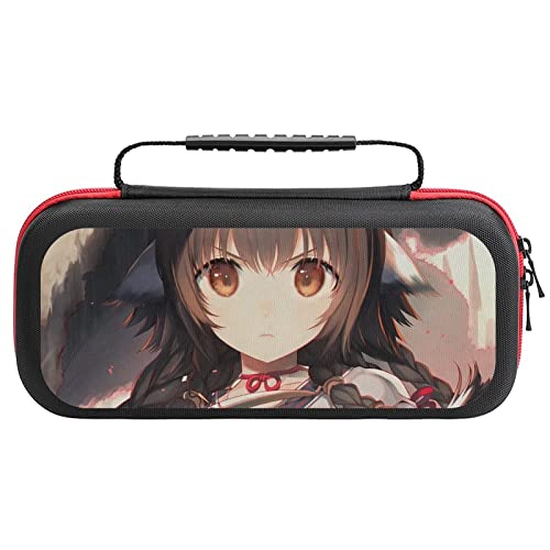 Switch ケース うたわれるもの アンジュ 獣耳 薄型 スイッチ ケース 可愛い スイッチ専用ケース 大容量 Switchカバー Switch専用キャリーケース 持ち手付き スイッチポーチ 耐衝撃 収納バッグ スイッチカバー Joy-Con 収納ケース