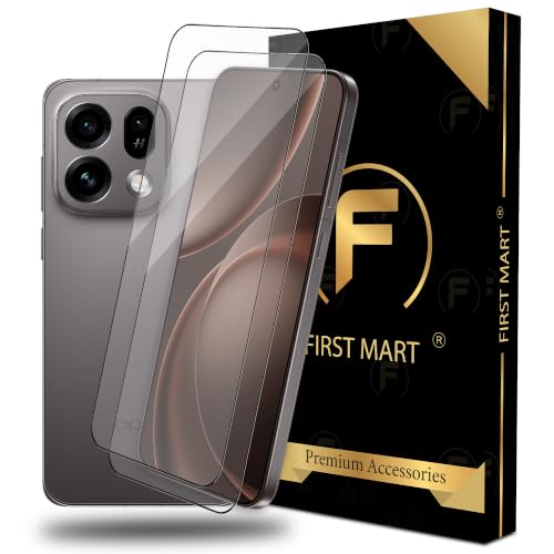 Image of FIRST MART Tempered Glass Screen Protector for Oppo Find X9s - Full-Glue Screen Guard, 3D Edge to Edge, HD Clear, Bubble-Free, Case-Friendly, Black, Pack of 2