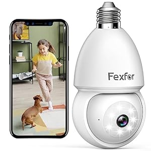 2.4G/5G 1080P Light Bulb Security Cameras Wireless , 360 Degree WiFi Indoor Cameras for Home Security with Color Night Vision, 2-Way Audio, 24/7, Siren, TF/Cloud (2.4G/5G)