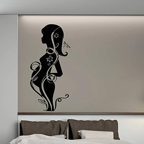 Tianpengyuanshuai Femme Enceinte Sticker Mural Femme maternité tendresse Festif Vinyle Sticker Chambre décoration décoration de la Maison Design Salon 41x102 cm Cover