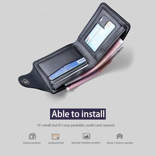 Short Casual Men's Wallet Multi Card,Ticket Holder Coin Purse - Black4