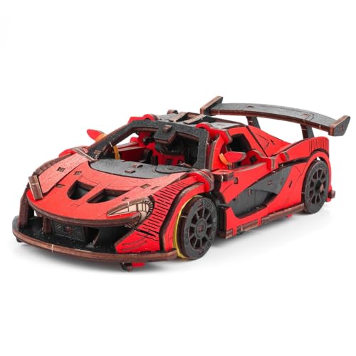 Bricksdiytoy Kit de puzzles 3D en bois de voiture de course - 237 pièces - Projet d'ingénierie mécanique à faire soi-même - Pas besoin de colle - Cadeau éducatif STEM pour adultes et adolescents