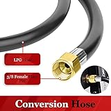5 FT Propane Regulator and Hose Universal QCC1 Grill Replacement for Most LP Gas Grill, Patio Heater, Fire Pit and More, Low Pressure, 3/8 inch Female Flare Nut - Image 4