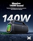 soundcore Anker Boom 2 Plus Outdoor Speaker, Bluetooth Speaker with 140W, 2+2 Channel, BassUp 2.0, 20H, Fast Charge, IPX7 Waterproof, RGB Lights, USB-C, Power Bank, for Camping, Beach, Garden - 4