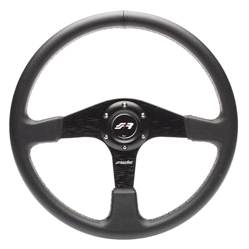 Simoni Racing Volante Deportivo Defender 380mm - Cuero Ecológico Negro