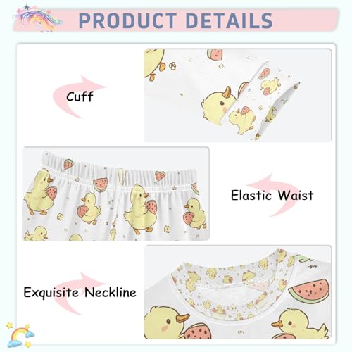 senya Washing Yellow Duck Watermelon Pajamas Set Long Sleeve Soft Cotton Sleepwear 2 Piece4