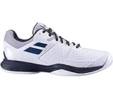Befestigung mit Spitze Babolat Herren Pulsion All Court M Tennisschuhe, White/Black, 45 EU