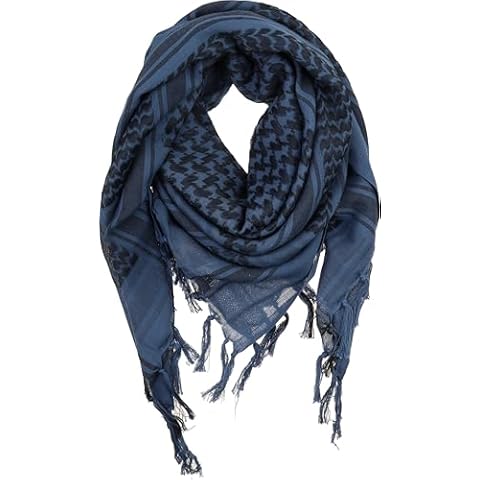 VIVIAN & VINCENT Shemagh Tactical Desert Scarf Keffiyeh Cotton Scarf Wrap for Men And Women Blue Cover