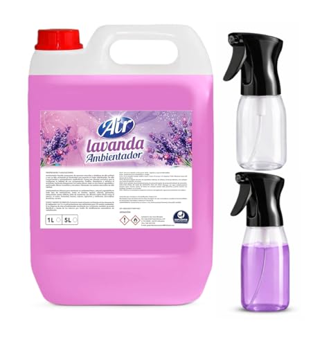 5l Ambientador Liquido Industrial Concentrado - Garrafa Ambientador Profesional Limpieza - Aromatizador Liquido Neutralizador - Olor Duradero Esencias Naturales (Lavanda Pulverizador)
