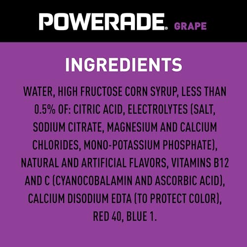 Image of POWERADE Sports Drink Grape, 20 Ounce (Pack of 8) | Sport Beverage Enhanced with Electrolytes | 50% More Electrolytes vs. the Leading Sports Drink (per 12oz serving)*