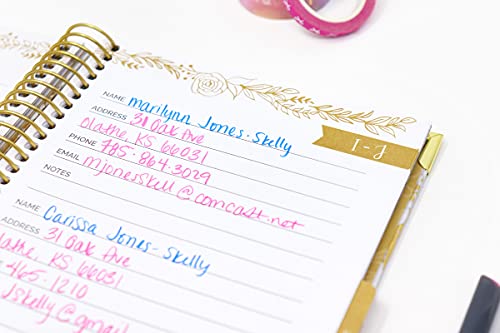 Bloom Daily Planners New And Improved Hardcover Contacts Address & Password Book - Alphabetical Organizer With Tabs - 6” X 8.25" - Marble #TOP7