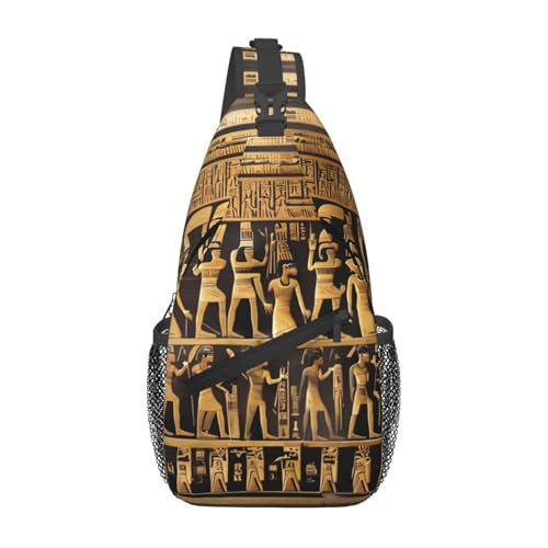 Mochila cruzada estampada de egipcios para deporte unisex miniatura 1