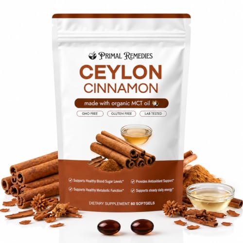PRIMAL REMEDIES Ceylon Cinnamon Capsules with Organic MCT Oil