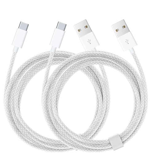 Image of 2pack USB C CarPlay Charger Cable Compatible for IPhone 17 /16E /16 /15, 17Air, 15 16 17 Pro Max,Plus Charging Cord, USB A to USB C Woven Cable for AirPods 4, AirPods Pro (2nd /3rd Gen) Charger Cord 5FT