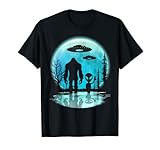 Alien And Bigfoot Moon T-Shirt