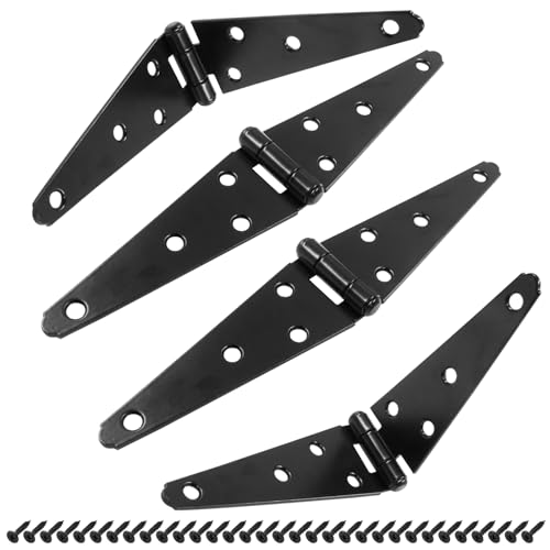 Hordion 4Pcs Strap Hinge Shed Door Hinges 5 Inch Heavy Duty Gate Hinges