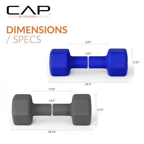 Image of CAP Barbell Neoprene Dumbbell Weights Pairs & Sets | Color Series