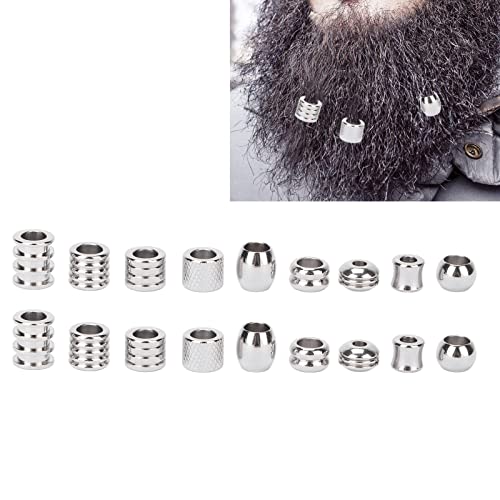 Viking Style Beard Beads, Stainless Steel, Spiral Metal Hair Accessories for Dreadlocks, Silver - Image 3