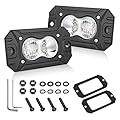 Flush Mount LED Pods, AKD Part CREE LED Flush Bumper Lights 40W Spot Flood Combo Offroad Driving Lights Backup Reverse Lights Flush Mount LED Fog Lights Pods for Trucks Pickup SUV UTV ATV
