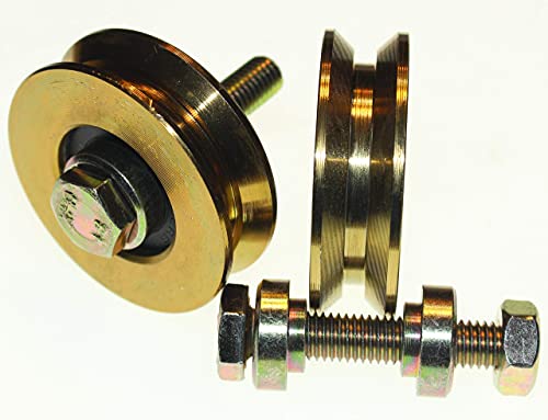 Laufrollen Schiebetür (V58-10) - Packung mit 2 Schiebetor-Rädern - Torrollen Riemenscheiben-Rädern - V-Rillen-Stahlräder - Hergestellt in der EU - Keilriemenscheibe 58 mm Durchmesser; 10 mm Welle