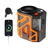 houscly Portable Waist Fan Personal 10000mAh 10 Speeds Shirt Belt Fan Clip On Cooling Wearable Air Conditioner Cool Body Blow Cold Device Rechargeable Pocket Ourdoor Mini Men Pants Workers Traveling