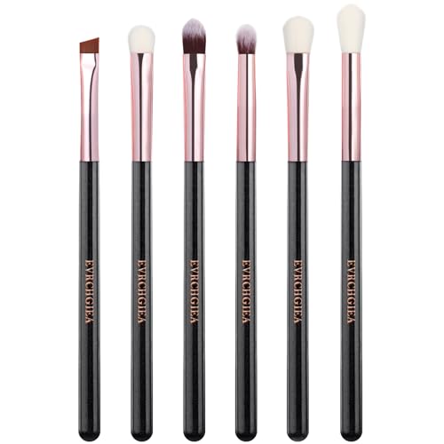 Eye Makeup Brush Set, 6 Pcs Professional Blending Eyeshadow Makeup Brushes for Concealer Eyebrows Eyeliner, Soft Hairs & Wood Handle