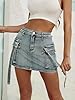 Cargo Skirt Women y2k Button Mini Jeans Skirt Deni... #4