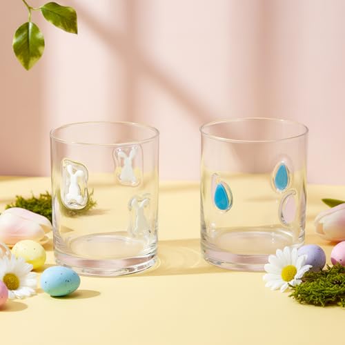 Skylety Easter Bunny Juice Glasses, 13.5 oz, Set of 2