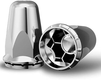 Alcoa 079300DT Genuine Aerodynamic Front Hub Cover Kit | AeroCover Series | Fits 10-Hole Hub Pilot (33mm Hex) | Screw-On Retention (Standard Studs) | Chrome ABS | Includes 2 Covers & Tool