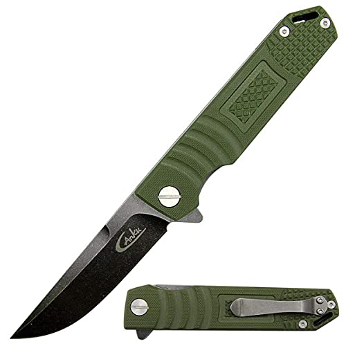 Ccanku C56 Folding Knives D2 Blade G10 Handle EDC Tools, Outdoor Activities Knife for Hunting, Camping, Survival, Hiking(Army green)