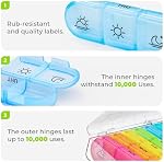 AUVON Weekly Pill Organizer 3 Times A Day, Portable 7 Day Pill Box Case with Large Separate Compartments to Hold Medication, Vitamins, Fish Oil and Supplements
