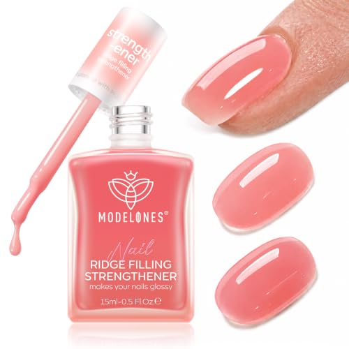 modelones Nail Strengthener Growth, Blush Nude Pink Nail Polish Air Dry