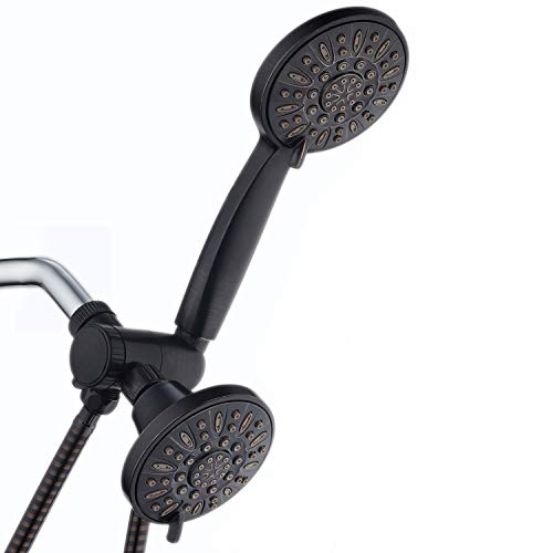 AquaDance Oil Rubbed Bronze Premium High Pressure 48 3-Way Combo for The Best of Both Worlds â€“ Enjoy Luxurious Rain Head and 6-Setting Hand Held Shower Separately or Together