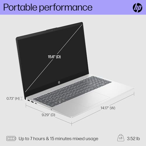 Image of HP 15 inch Laptop, HD Display, 13th Generation Intel Core i5-1334U, 8 GB RAM, 512 GB SSD, Intel Iris Xe Graphics, Windows 11 Home, 15-fd0012nr (2024)