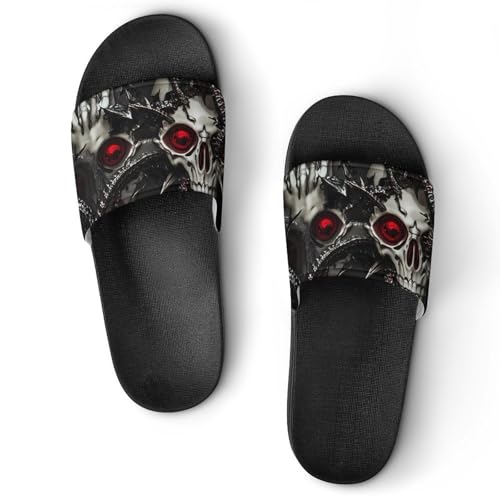 Metal Skull Death Thorns House Slippers for Women Men Personalized Shower Shoes Sandals Slides