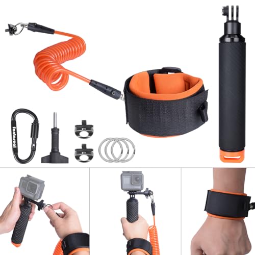 Action Camera Non-Slip Handler Floating Hand Grip Holder Mount + Steel-cored Safety Wrist Strap for GoPro Sony Insta360 Olympus Akaso Underwater Camcorder Diving Surfing Snorkeling Rafting Kayaking - Image 6