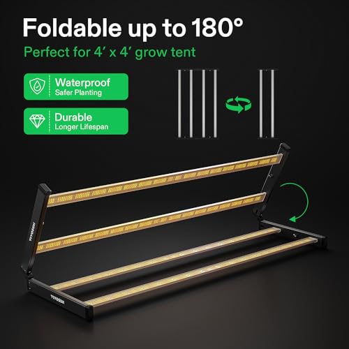 Image of VIVOSUN VSFL4300 430W LED Grow Light Foldable 4-Bar Dimmable Full Spectrum