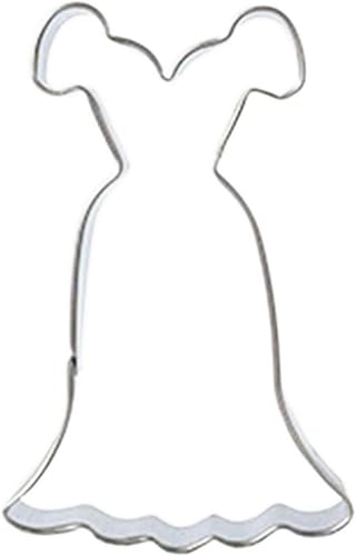 Miniatura 7 de Cortador de galletas en forma de vestido de gran tamaño, vestido de novia de manga corta de acero inoxidable, vestido de princesa, cortador de