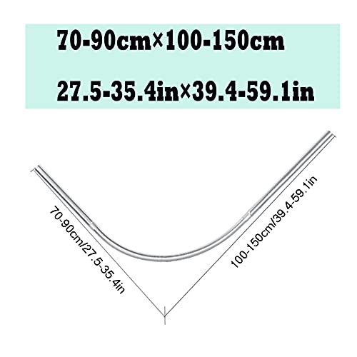 Barre de rideau de douche extensible en L sans perçage et fixation plafond robuste