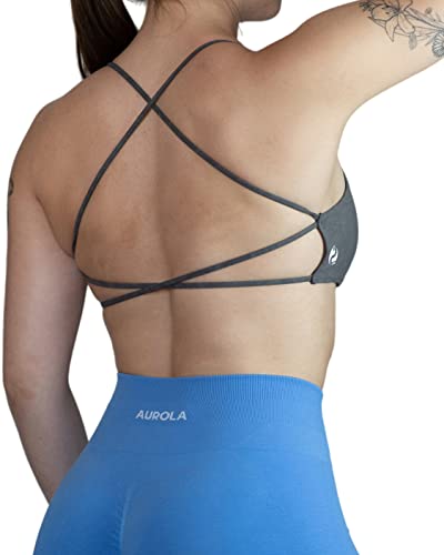Aurola Earth Workout Sports Bras Women Athletic Removable Padded Backless Strappy Criss Cross Light Support Gym Fitness Yoga Crop Bra #TOP1