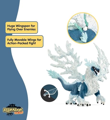 Schleich 70790 Drago Di Ghiaccio, Da 7 Anni, Eldrador Creatures - Figura, 19 X 22 X 13 Cm - 6