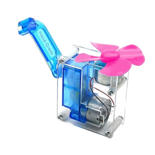 Generador de manivela, modelo de ventilador casero, manual, modelo de ventilador, motor de experimento científico, manual, kit de ventilador de motor