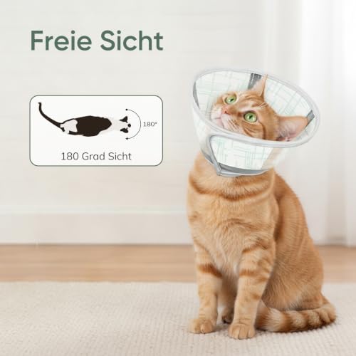 Collarín gato Supet verde L ideal para el descanso postoperatorio en casa 7
