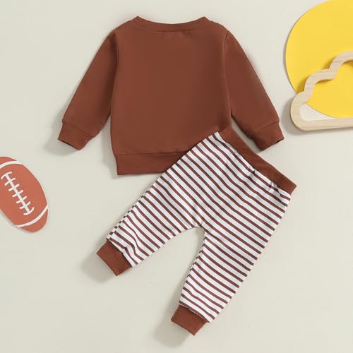 Baby Boy Fall Clothes Set Long Sleeve Football Print Sweatshirt Pants Toddler Infant Outfits 6 12 18 24 Months 2T3