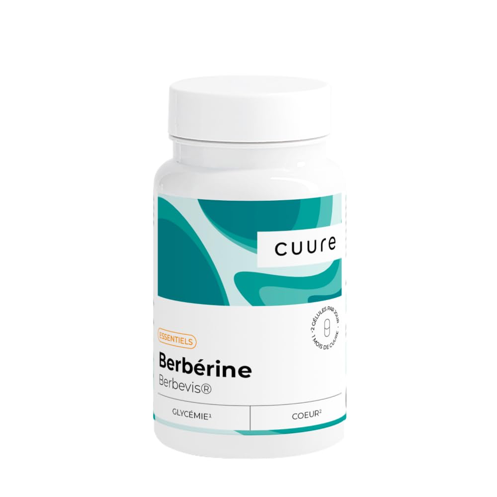 Berbérine brevetée Berbevis™, 500 mg d'extrait par dose, 60 gélules véganes