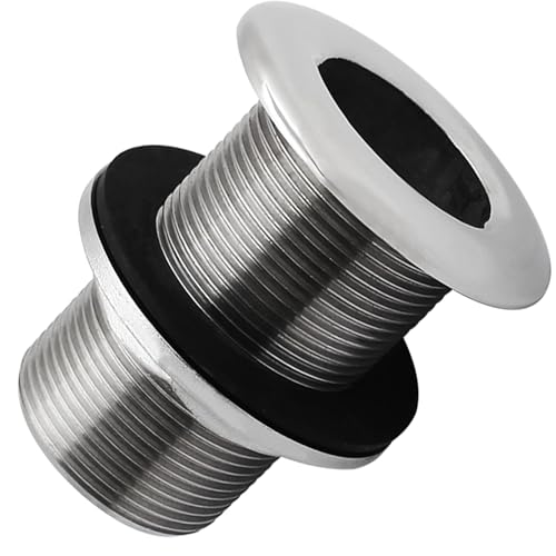 YANYUCB 316 Stainless Steel Thru Hull Fitting with Nut&Custom Gasket for Boats,Yachts or Rvs(2 inch)